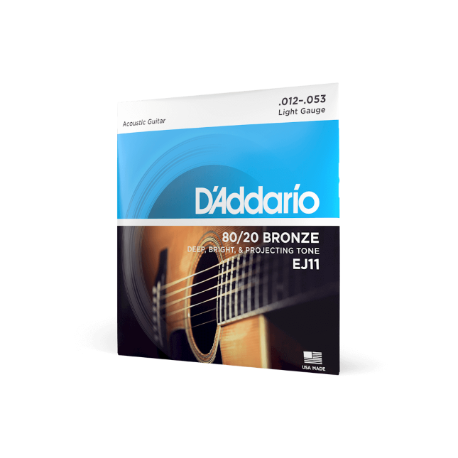 D´addario EJ11 80/20 light na akustickou kytaru